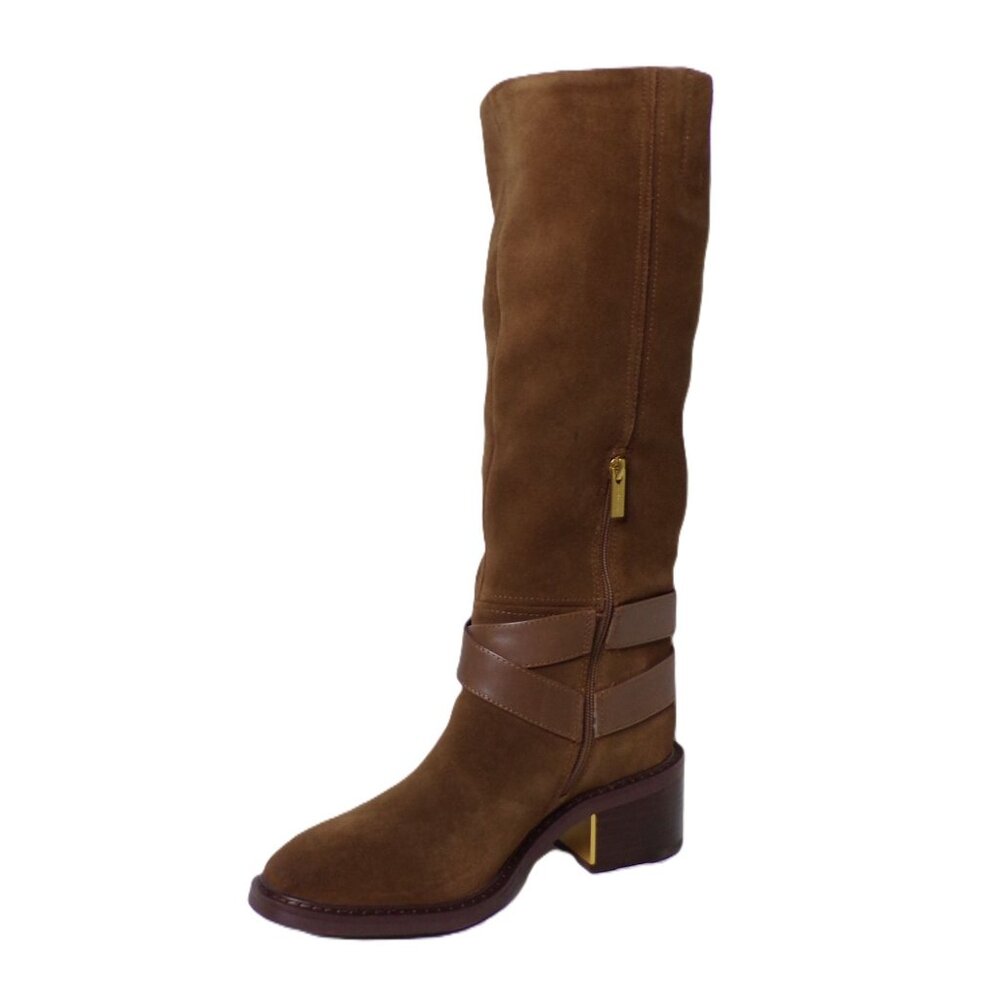 🆕 VINCE CAMUTO Gini Tall Knee High Riding Boot 7.5 Brown Suede - Picture 13 of 15